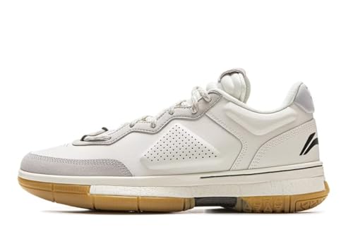 LI-NING Wow 1 Low Men Basketball Shoes Anti-Slip Professional Shock Absorption Sports Sneakers Egg Shell/Rare Coin US 9