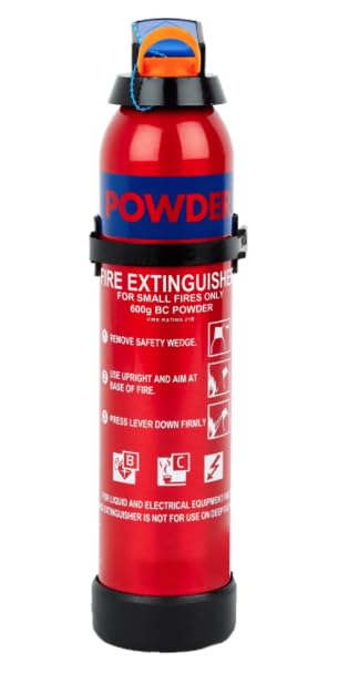 Small 600g BC Dry Powder Aerosol Fire Extinguisher - Multi Purpose Extinguisher Great for Home & Vehicle Use - FireShield (600g Fire Extinguisher)