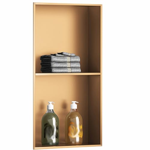 Étagère de douche en acier inoxydable avec rangement encastré étanche de 30 x 68 cm