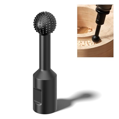 BURMONG Sphere Rotary Burr Set - 5/8-11 Thread Ball Gouge Attachments for 4-1/2" & 5" Angle Grinders | Carbide Steel Power Tools for Wood Hollowing, Slotting, Engraving & Polishing (1 inch)