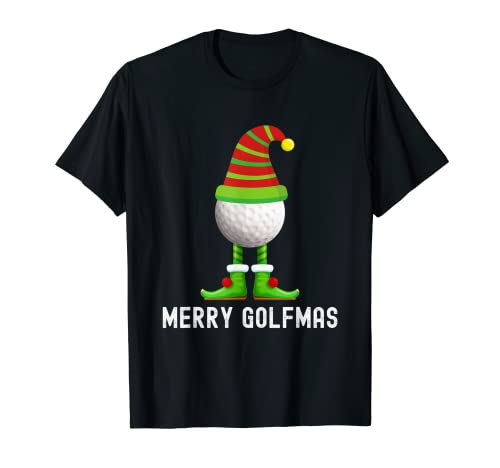 Golfista Elfo Golf Navidad Divertido Feliz Golfmas Camiseta