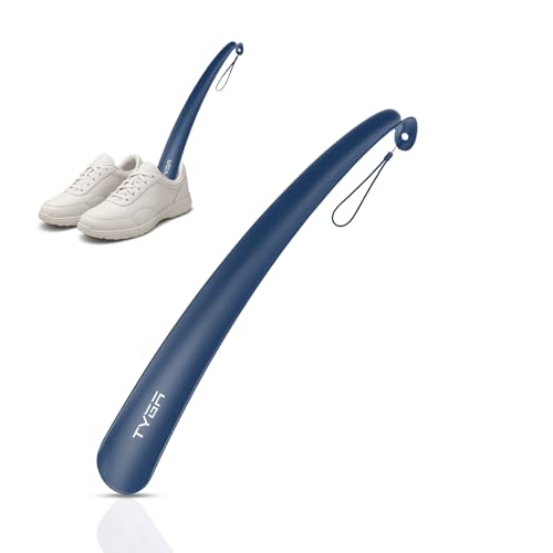 TYGA Long Handled Plastic Shoe Horn for Men & Women Blue 43cm Pack of 1