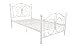 DHP Bombay Metal Platform Bed with Parisian Style Headboard and Footboard, Adjustable Base Height for Underbed Storage, No Box Spring Needed, Twin, White