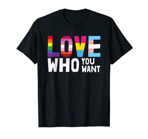 Aliado de la bandera del arco iris LGBT de Love Who You Want Pride Gear Camiseta