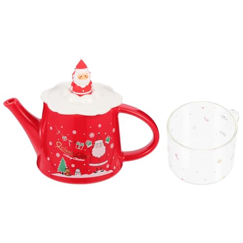 HOLIDYOYO Tetera Cerámica Navidad Set Tetera y Taza Decorativos Resistente al Calor Capacidad Media Diseño Ahorra Espacio para Té Fiestas Navideñas HOLIDYOYO Tetera Cerámica Navidad Set Tetera y Taza Decorativos Resistente al Calor Capacidad Media Diseño Ahorra Espacio para Té Fiestas Navideñas
