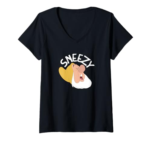 T-shirt col en V Disney nostalgie Blanche-Neige pour fan des sept nains