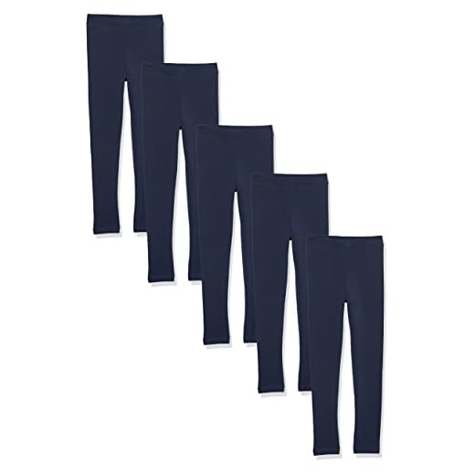 Amazon Essentials Legging Fille, Lot de 5, Bleu Marine, 3 Ans