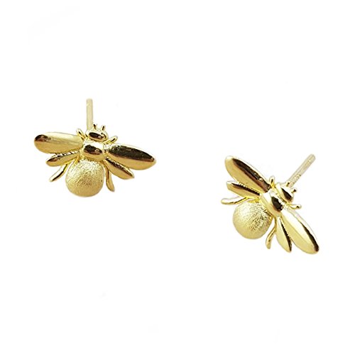 Nikita By Niki Bumble Bee Stud Earrings | Quality 925 Sterling Silver or Gold Filled | Insect Jewellery For Women | Honey Queen Bee Studs in Luxury Gift Box (Gold)