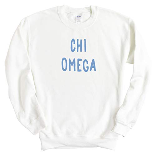 ChiO Chi Omega Blue Bubble Letter Sorority Crewneck Sweatshirt