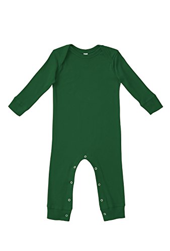 Rabbit Skins Infant 100% Cotton Lap Shoulder Long Sleeve Long Leg Coverall (Kelly, 12 Months)