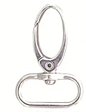 Metal 1 Inches Silvery Curved Lobster Clasps Swivel Trigger Clips Snap(Pack of 20) (Metallic-20Pack)