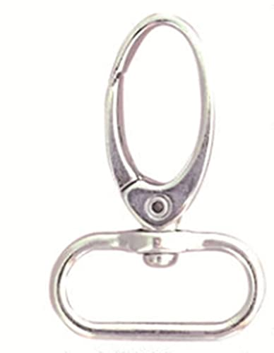 Metal 1 Inches Silvery Curved Lobster Clasps Swivel Trigger Clips Snap(Pack of 20) by HSULAN