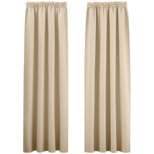 Pony Dance Blackout Curtain, Living Room Thermal Curtain, Soundproofing with Ruffle Tape, No Drilling Required