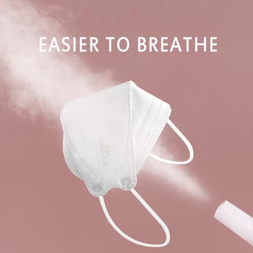 Image of Borje KN95 Face Masks, 100 Pcs Disposable Face Masks, White Mask Against PM2.5 from Fire Smoke & Dust Filter Efficiency 95%