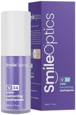 SmileOptics Purple Toothpaste - V34 Teeth Whitening - Advanced Color Correcting Toothpaste V34 for Enhanced Brightening - 100ml Tube - Gentle Formula for Daily Use - Fluoride Free image 3