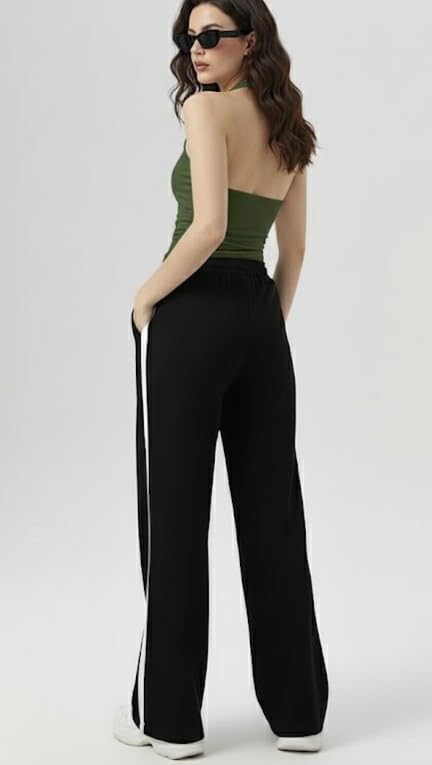 Image of Irana Women Jogger & Crop Top Set | Stylish 2-Piece Co-Ord Lounge Wear for Women | High Waist Joggers with Trendy Crop Top | Casual Wear | Gym Wear | Travel Outfit|Tracksuit Co-Ord for Girls