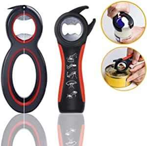 Jar Opener for Weak Hands Jar Opener Tool-6 in 1 Multi Openers 5-in-1 Bottle Opener,Twist Off Lid Kitchen Tool Suitable Jar Opener Wrench for Seniors Arthritis Women Chilren Elderly to Open-2