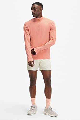 Fabletics Men\'s The Training Day 1/4 Zip, Training, Performance, Athletic, Breathable, 4-Way Stretch, XL, Tuscany Clay Exploded