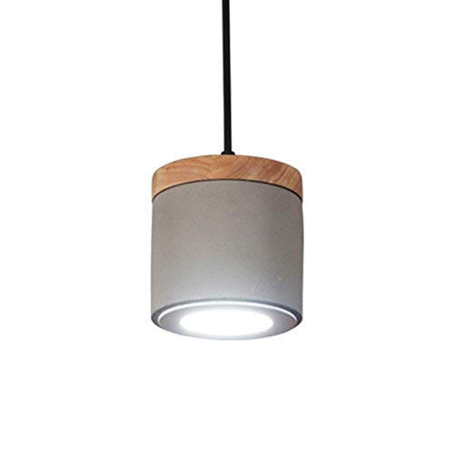 Chandelier simple ciment LED suspension bois luminaire plafonnier écologique