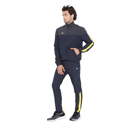 Image of Nivia Carboxy - 2 Track Suit /Sportswear Regular Fit Track Suits /Athletic Gym Running Jogging Suit Set (Black /Dark Grey /White, L)