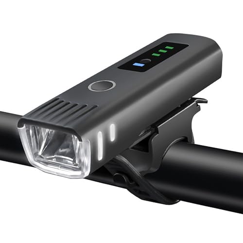 elittle 自転車ライト 自転車ヘッドライト 400ルーメン 大容量2000mAh IPX4生活防水 usb 充電式 明るさ自動調節 軽量 明るい 小型 PSE認証済 電池残量表示 日本語説明書付き 懐中電灯兼用 軽量/通勤/通学/夜行に適用 地震 停