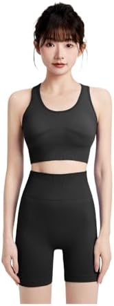 SISAY Tenue De Sport Femme Ensemble Running Short Et Et Crop