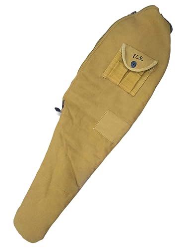 Warcraft Exports WW2 M1 CARBINE FLEECE LINED CANVAS CASE WITH CARRY STRAP Marked US khakhi
