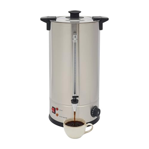 Image of 3.96 Gallon Electric Hot Water Dispenser, 1400W Stainless Steel Commercial Water Boiler and Warmer, 110V Temp Adjustable Tabletop Tea Coffee Urn for Parties (3.96Gal Sliver)