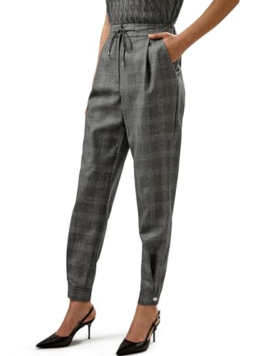 LilySilk Silk Wool Pants for Women Pinstriped High-Rise Straight Silk Wool Blend Trousers Casual Ladies Bottom, Size