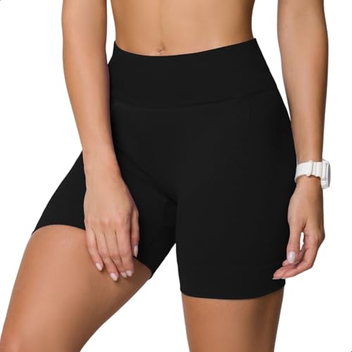 SELENE Short Sem Costura Canelado Academia Fitness Feminino Adulto, 1 - Preto, GG