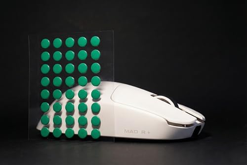 Image of 40Pcs Feet Skates 100% PTFE - 6x0.8mm Rounded Smooth Mouse Feet (Green)