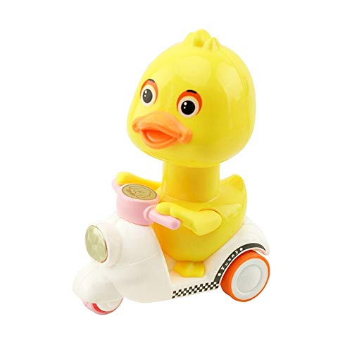 WEICHENG Niños inercia presión juguete coche educación temprana juguetes interior niños y niñas pequeño pato amarillo motocicleta inercial presión pato lindo Cover