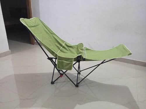 Image of Foldable Camping Chair with 3 Reclining Positions | Lightweight Portable Folding Chair for Travel, Beach, Garden, Fishing & Picnic | Adjustable High Back Chair with Carry Bag (Multicolour)