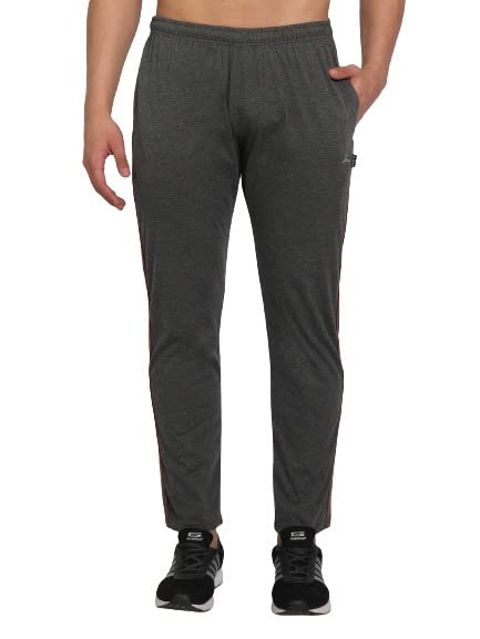 Image of Zeffit Men's Slim Fit Track Pants, Cotton, Elastic Waist, Side Pockets, Running & Gym