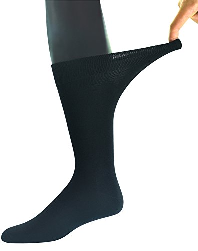 Yomandamor Men's 5 Pairs Wide Stretched Top Crew Dress Socks2