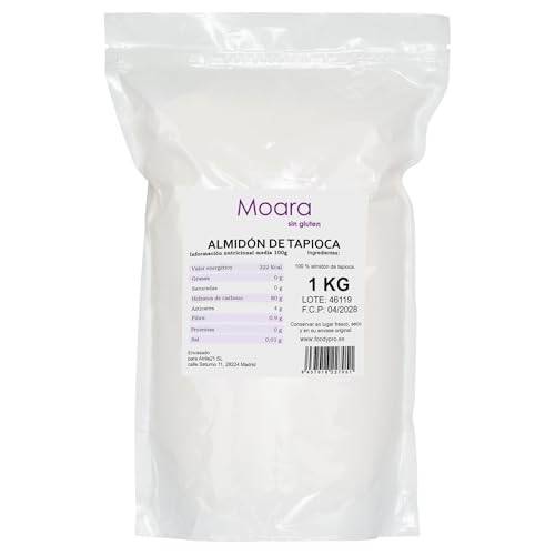 Almidón de yuca, tapioca, sin gluten y vegana - Fécula de mandioca (1 kg)
