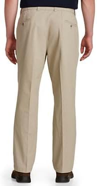 Harbor Bay by DXL Men's Big and Tall Waist-Relaxer Pleated Twill Pants | Flat Front Style, Elasticized Comfort Waistband - Image 2