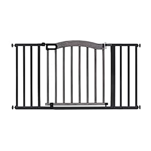 Summer Infant Summer Decorative Wood & Metal Safety Baby Gate, Fits Openings 36″ to 60″ Wide, Taupe Wood & Metal Finish, for Doorways, 32″ Tall Walk-Through Baby & Pet Gate, Gray, One Size