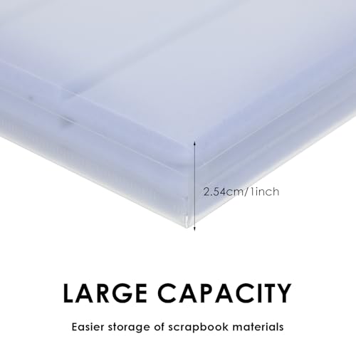 Image of 24 Pcs 12 x 12 Scrapbook Paper Storage Organizer Top Loading Plastic Craft Paper Holder Storage Organization for Holding Scrapbook Vinyl Files Photos, Clear