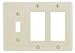Bryant Electric NP1262LA 3-Gang 1 Toggle 2 Decorator/GFCI Wall Plate, Light Almond