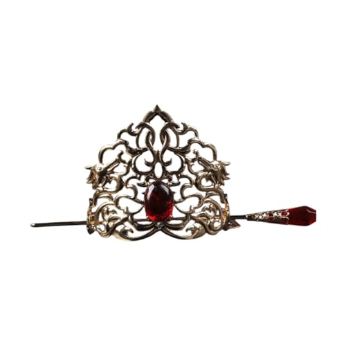 New 2026 Vintage Chinese Tiaras and Crowns Women Men Hair Styling Jewelry Rhinestone Headbands with Pearl Sticks Forks Ornament Fashion Accessories Creative Gift