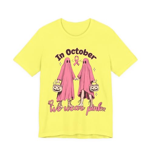 T-shirt rose cancer du sein confortable et haut fantôme Halloween