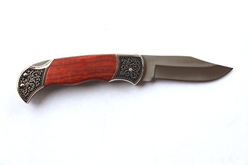 GIFTS INFINITY Rosewood Deco Grip Pocket Knife - Folding Hunting Knife Gift