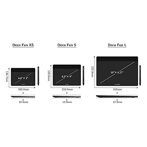 XP-PEN Deco Fun S 8192 Levels Passive Stylus Graphic Tablet with 60° Tilt, 6 x 4 Inch Drawing Tablet for Remote Learning or Playing OSU – Classic Black - Image 4