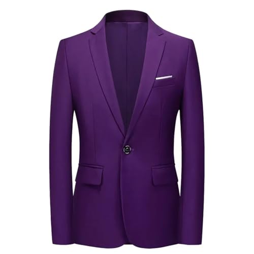 Men's Four Seasons Solid Color Slim Casual Business Suit Jacket Wedding Dress Party Blazer3
