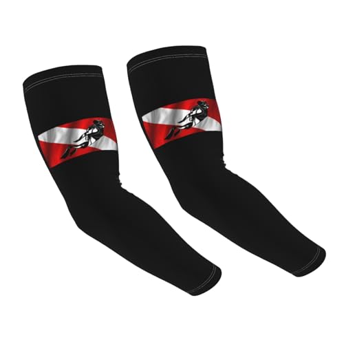 SwpWab Scuba Diving Red Flag Sun-Defying Elegance Comfortable Cooling Arm Sleeves