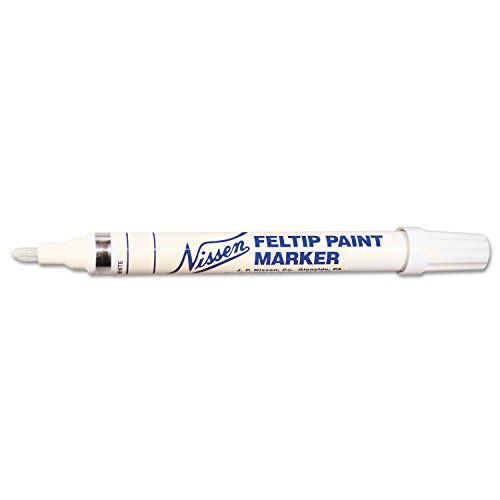 Nissen FPWHM Standard Feltip Paint Marker, White