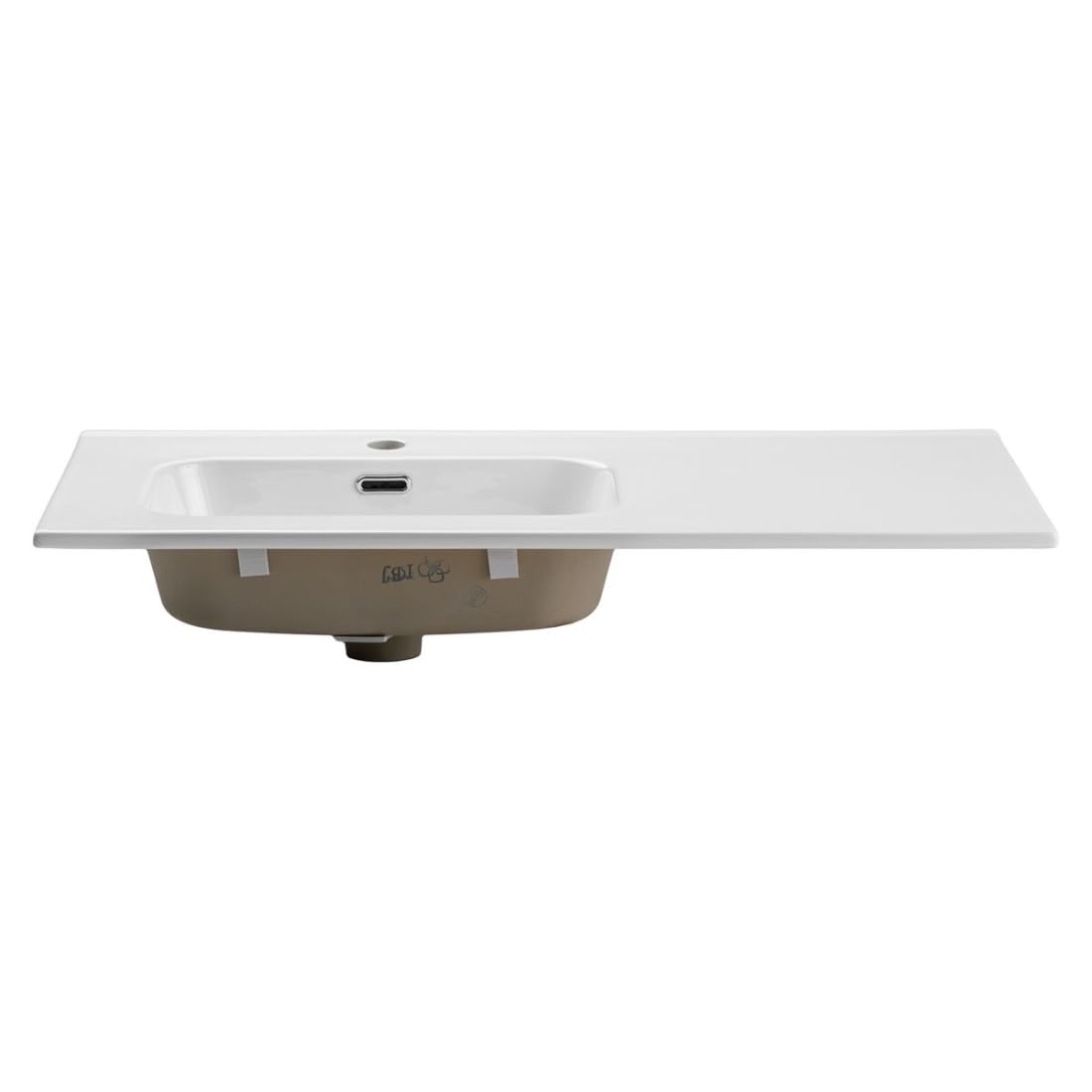 Meublorama Essen - Lavabo empotrado (90 cm), color blanco brillante