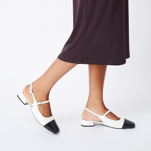 Image of C.Paravano Women's Square Toe Slingback Block Heel Sandals