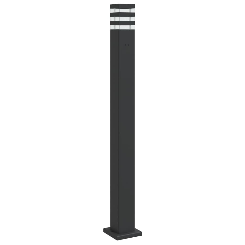 Zewnętrzna lampa podłogowa z wtyczką, czarne aluminium 110 cm